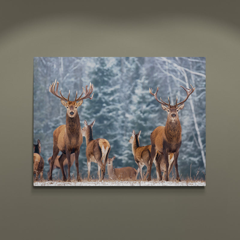 Schilderij Winterlandschap met Edelherten