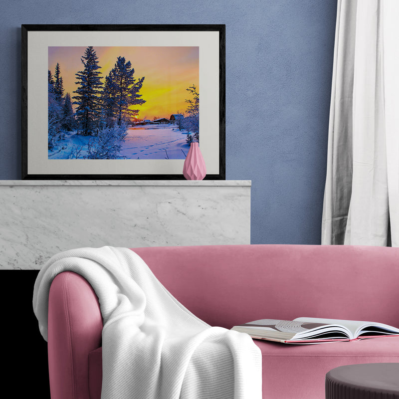 Poster in Lijst Winterse Schemering