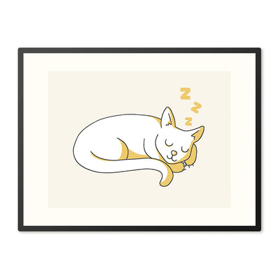 Poster in lijst Slapende Kat