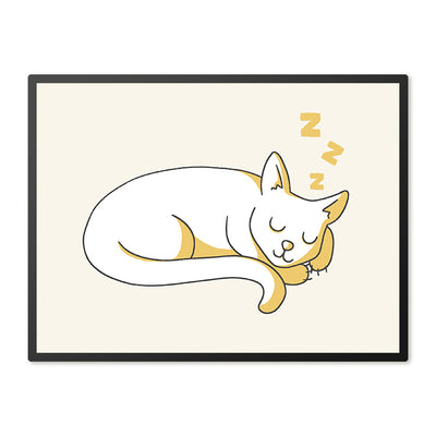 Poster in lijst Slapende Kat