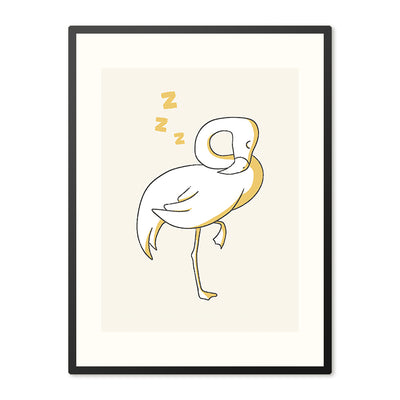 Poster in lijst Slapende Flamingo