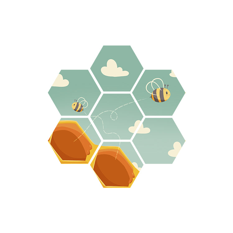 Hexagon Bee Happy - 58x59 cm