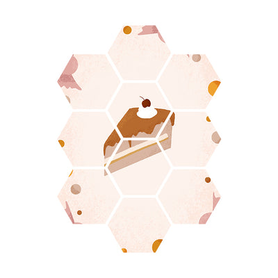 Hexagon Born to be Sweet Taart - 58xH79 cm