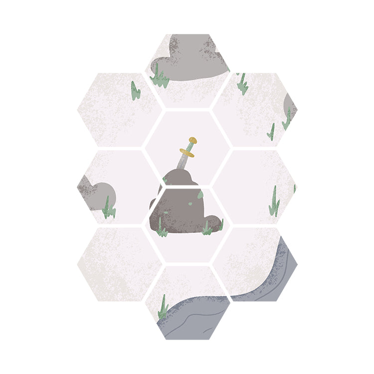 Hexagon Born to be Brave Zwaardje - 58xH79 cm