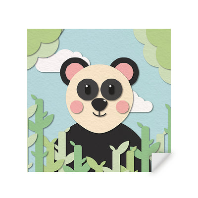 Muursticker Panda Vierkant