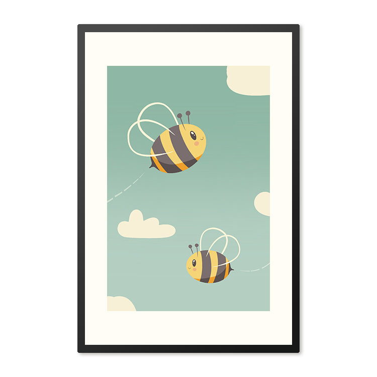 Poster in lijst Twee Blije Bijen