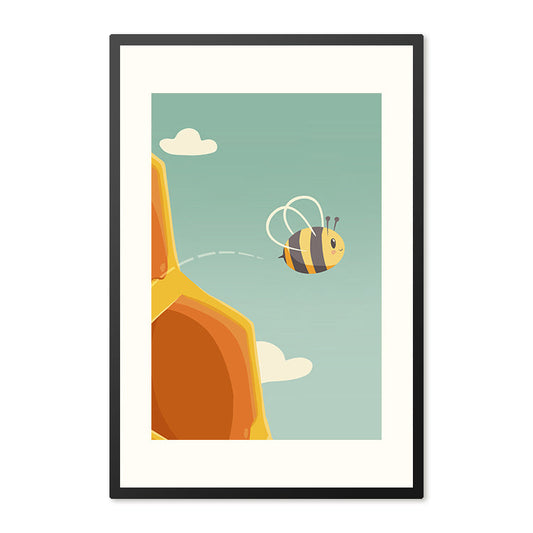 Poster in lijst Bee Happy