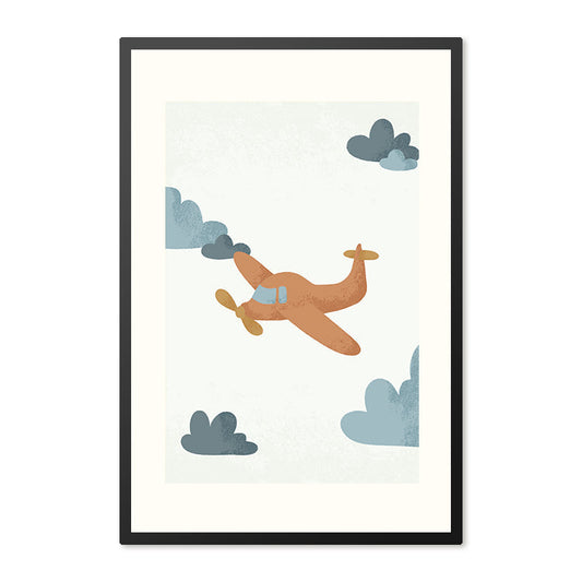 Poster in lijst Born to be Free Vliegtuigje