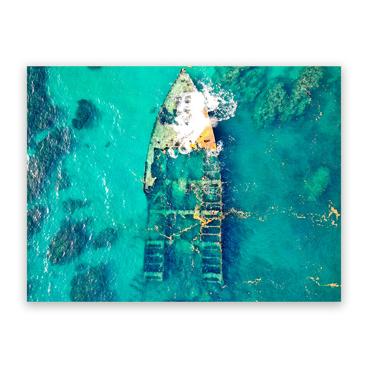 Schilderij Scheepswrak van Boven