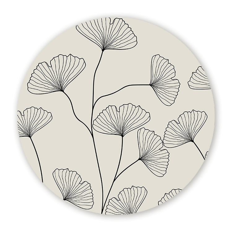 Muurcirkel Silhouette Flowers Boho