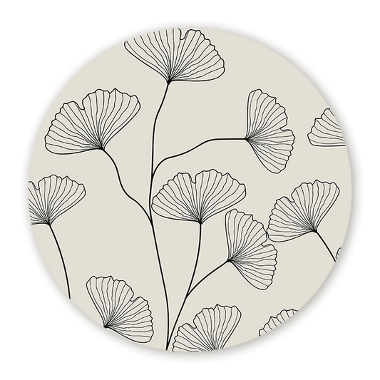 Muurcirkel Silhouette Flowers Boho