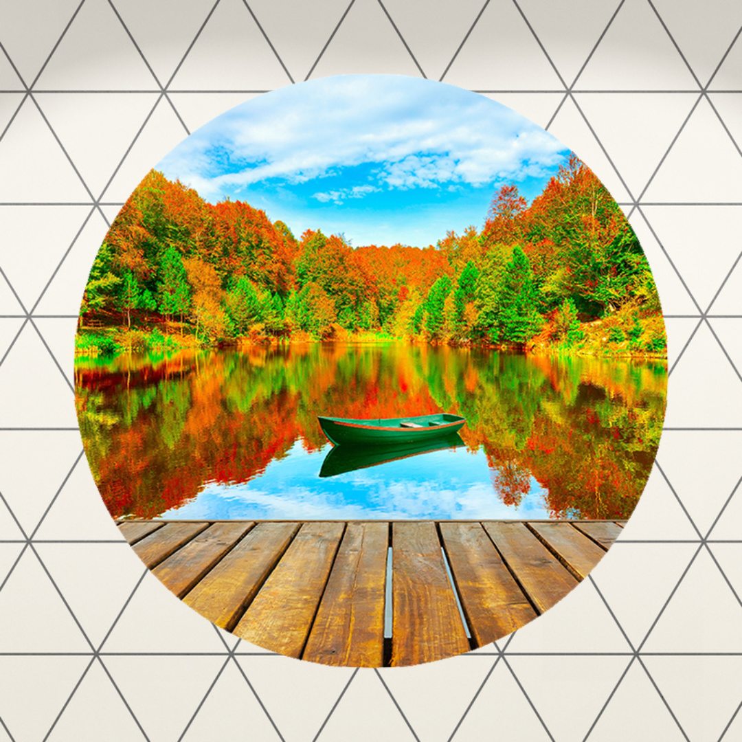 Muurcirkel Kleurrijk Herfstmeer