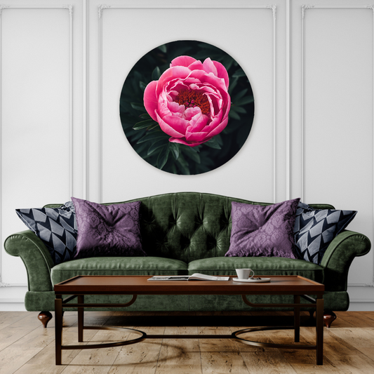 Muurcirkel Prachtige Rose Pioenroos