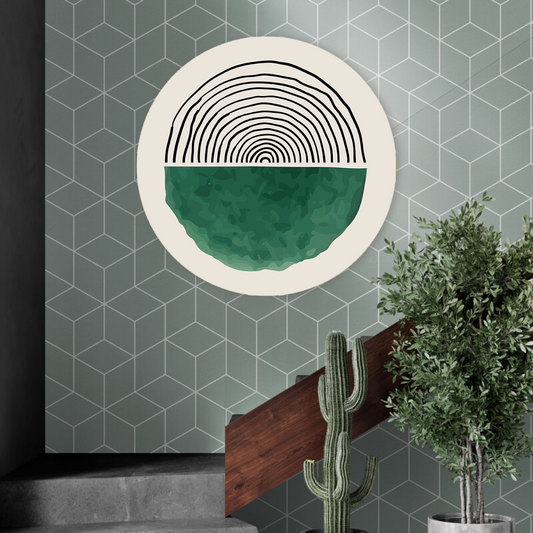Muurcirkel Scribble Groen