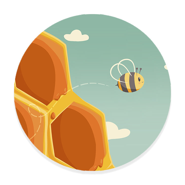 Muurcirkel Bee Happy - Kinderkamer