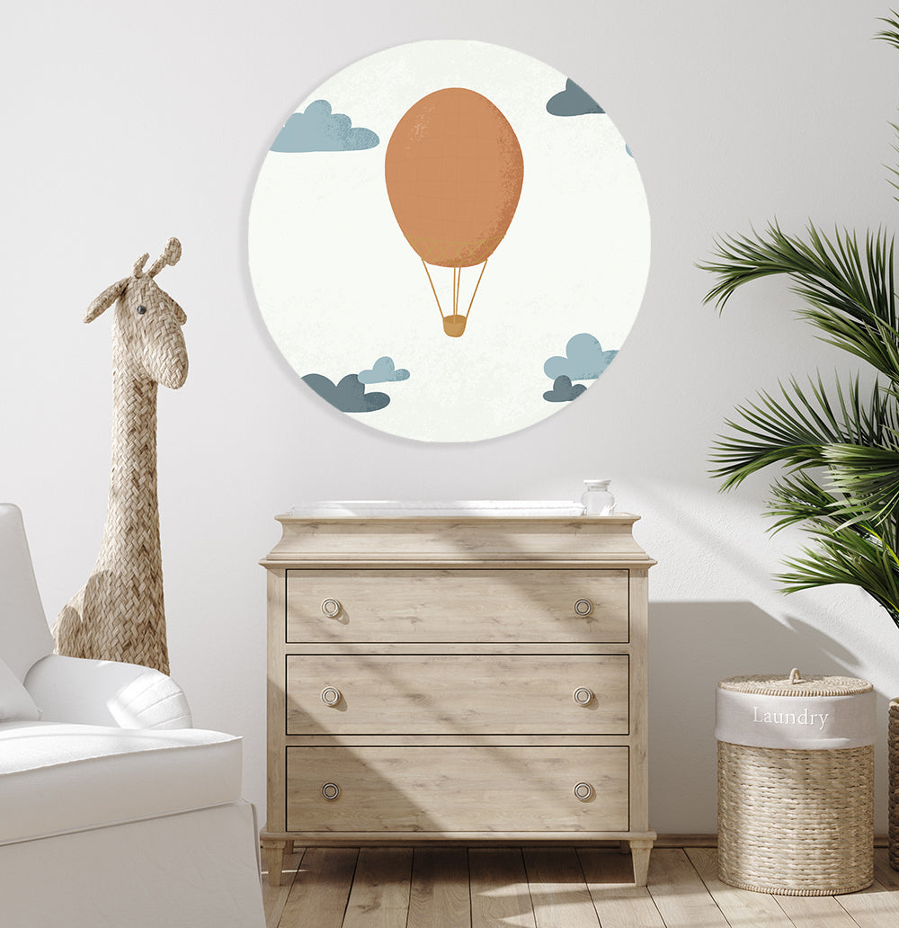 Muurcirkel Born to be Free Luchtballon - Kinderkamer - Babykamer