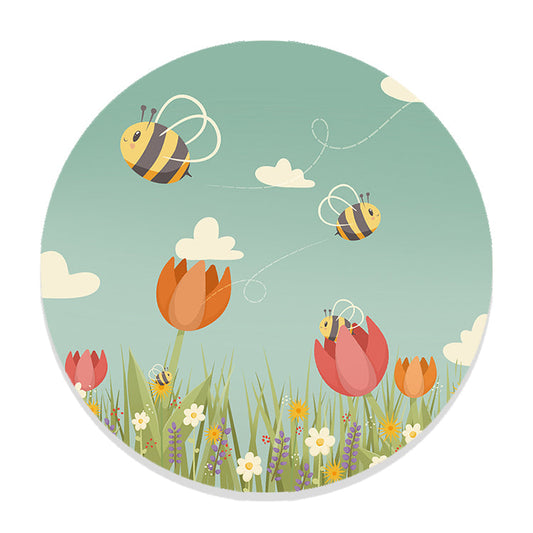 Muurcirkel Tulpen & Bijen - Kinderkamer