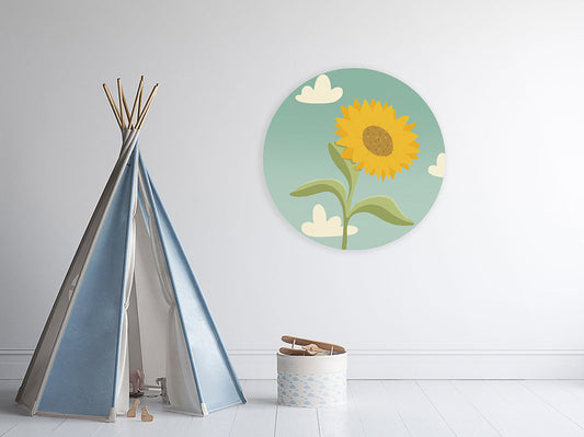 Muurcirkel Zonnebloem - Kinderkamer - Babykamer