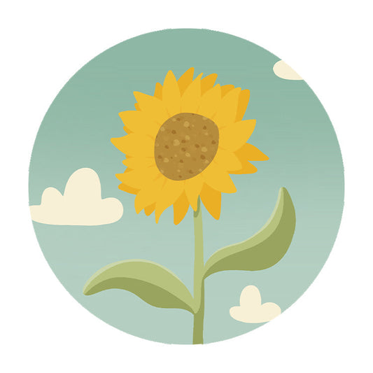 Muurcirkel Zonnebloem in de Zon - Kinderkamer