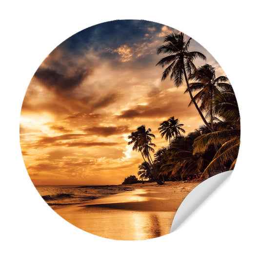 Muursticker - Zonsondergang op het Strand