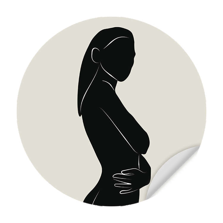 Muursticker - Zwart - Silhouette Vrouw