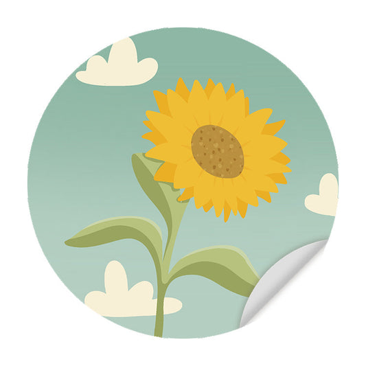Muursticker Zonnebloem Rond