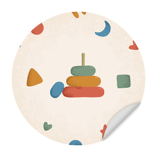 Muursticker Born to Me Stapelringen - Kinderkamer - Babykamer