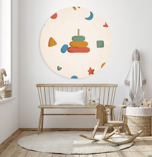 Muursticker Born to Me Stapelringen - Kinderkamer - Babykamer (Sfeer)