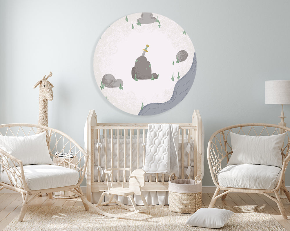 Muursticker Born to be Brave Zwaardje - Kinderkamer - Babykamer (Sfeer)