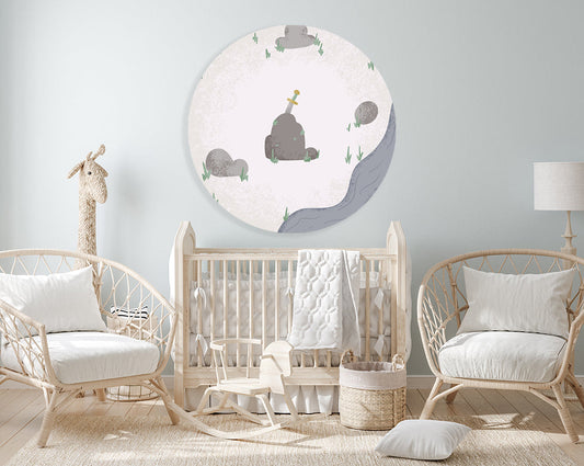 Muursticker Born to be Brave Zwaardje - Kinderkamer - Babykamer (Sfeer)
