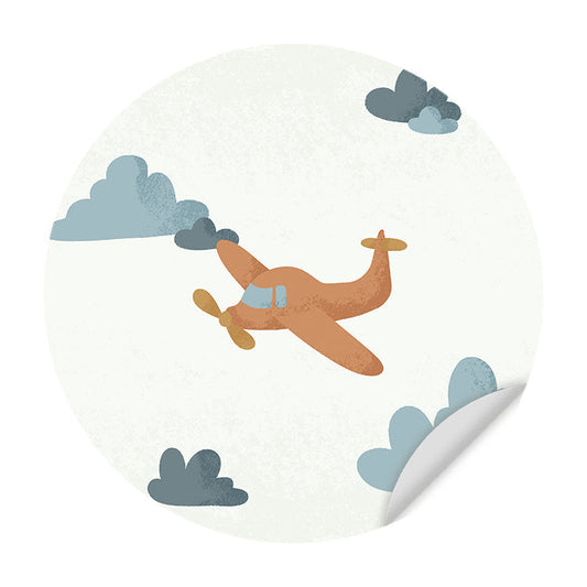 Muursticker Born to be Free Vliegtuigje - Kinderkamer - Babykamer
