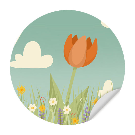 Muursticker Oranje Tulp - Kinderkamer - Babykamer