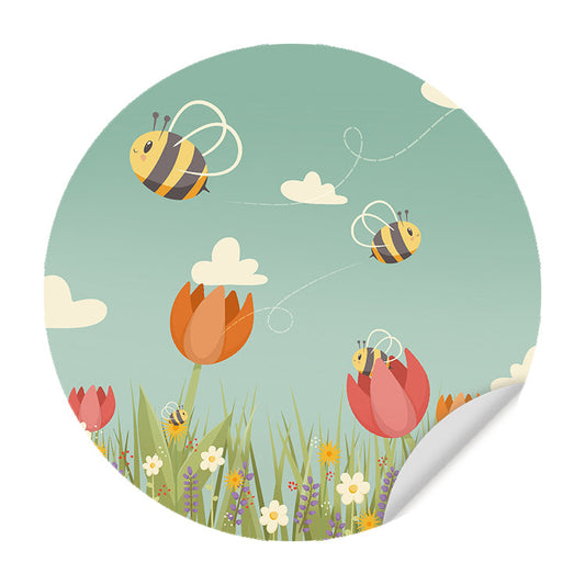 Muursticker Tulpen & Bijen - Kinderkamer