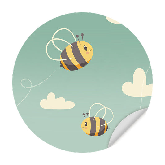 Muursticker Twee Blije Bijen - Kinderkamer - Babykamer