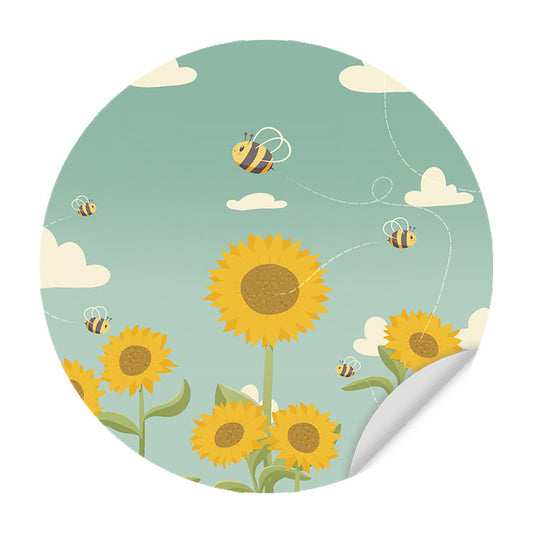Muursticker Zonnebloemen & Bijen - Kinderkamer - Babykamer