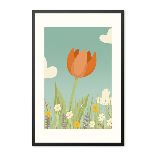 Poster in lijst Oranje Tulp
