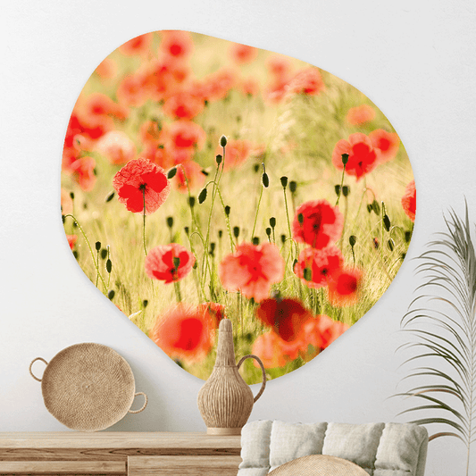 Wanddecoratie Organisch Vurige Klaprozen