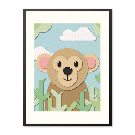 Poster in Lijst Aap - Kinderkamer