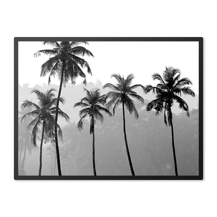 Poster in Lijst Palmbomen Zwart Wit