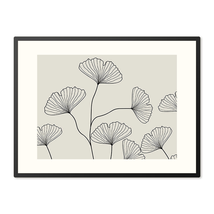 Poster in Lijst Silhouette Flowers Boho