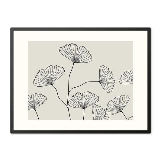 Poster in Lijst Silhouette Flowers Boho