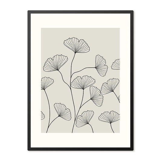 Poster in Lijst Silhouette Flowers Boho
