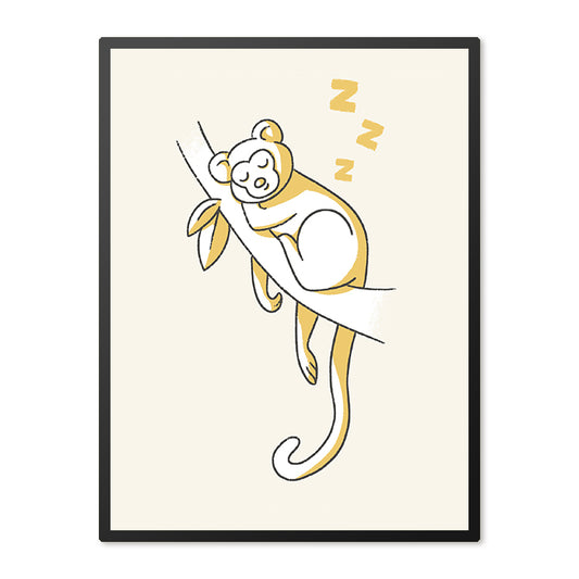 Poster in Lijst Slapend Aapje - Kinderkamer