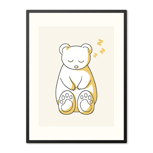 Poster in Lijst Slapend Beertje - Kinderkamer