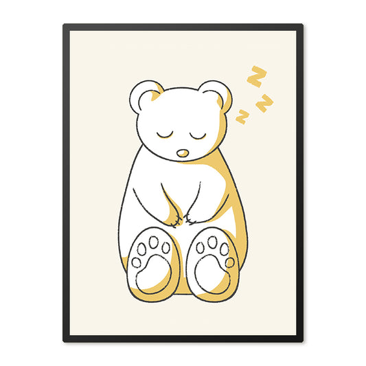 Poster in Lijst Slapend Beertje - Kinderkamer