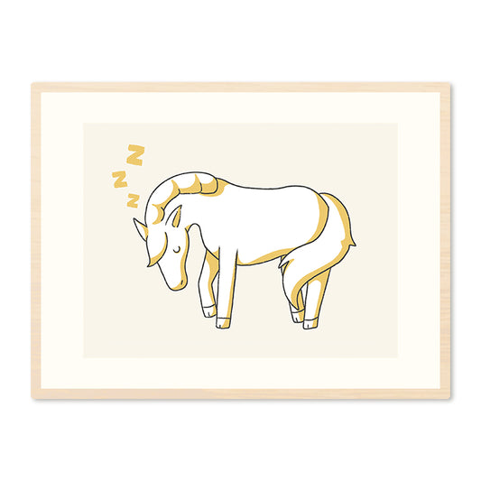 Poster in Lijst Slapend Paard - Kinderkamer