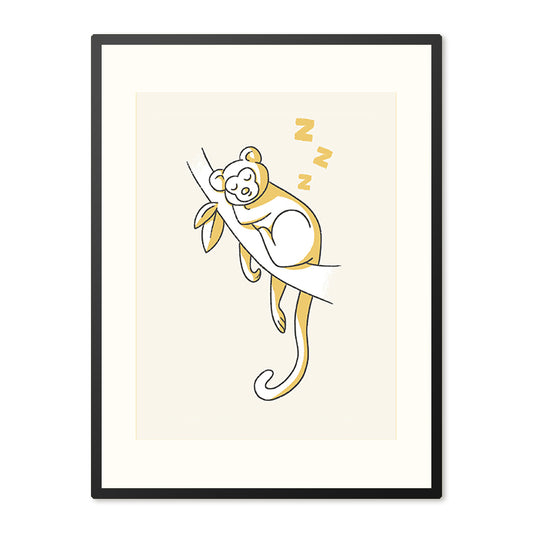 Poster in Lijst Slapend Aapje - Kinderkamer