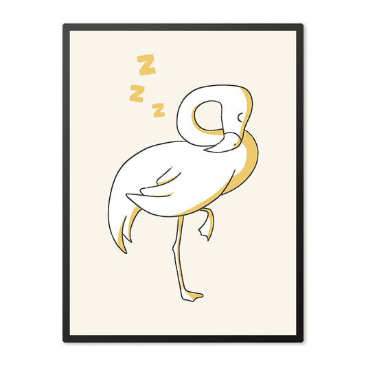 Poster in Lijst Slapende Flamingo - Kinderkamer