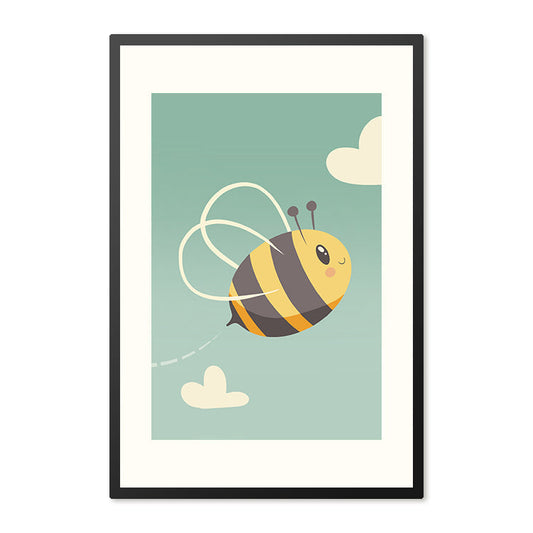 Poster in Lijst Blije Bij - Kinderkamer - Babykamer - Passe Partout