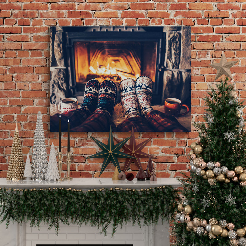 Schilderij Gezellige Winteravond